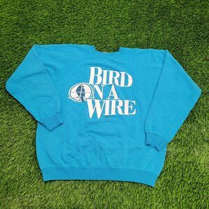 Vintage Movie Raglan Sweatshirt Womens Large 21x21 Blue Boxy